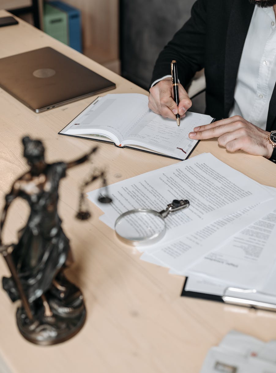 a lawyer working at their desk